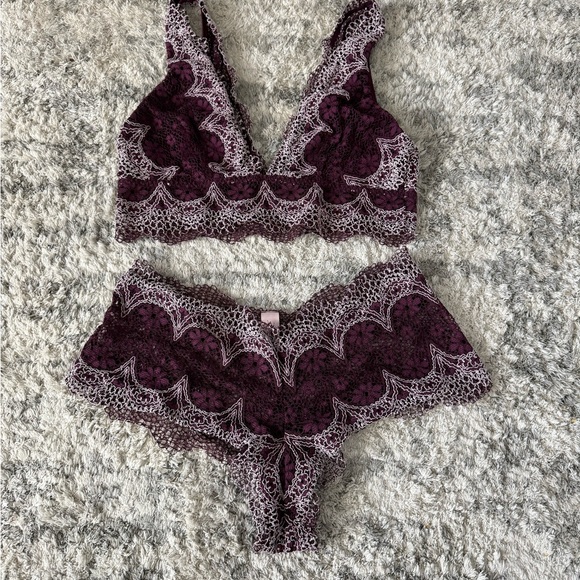 Victoria's Secret Other - Victoria's Secret Purple Lace Bralette and Panty Set